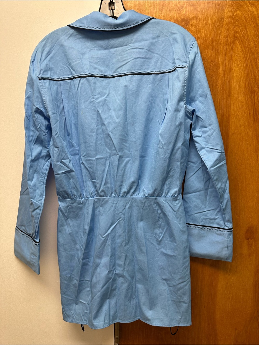 Zara Sky Blue Notch-Collar Buttoned mini trench dress - Picture 2 of 3